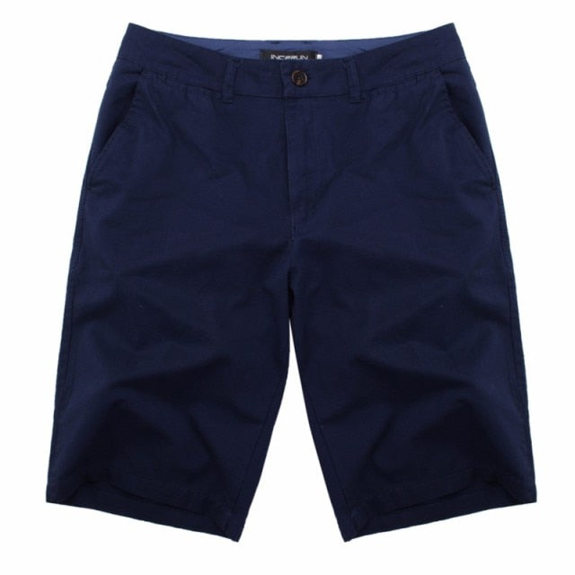 Summer Casual Shorts Classic Men Knee Length Chinos