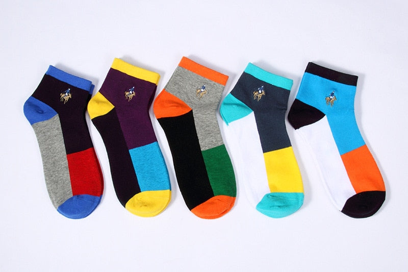 New Arrival PIER POLO Summer Socks Brand Cotton Socks Casual Ankle Socks Breathable Embroidery Socks Men 5Pairs/lot