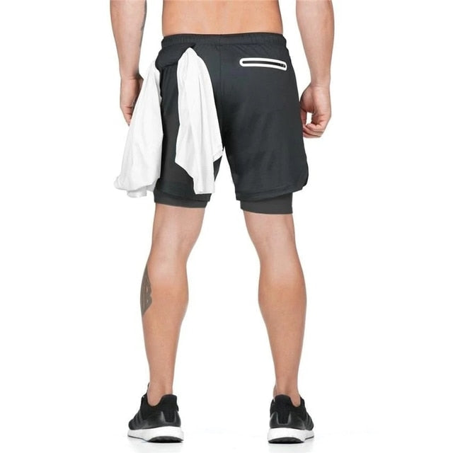 Joggers Shorts Summer 2 in 1 Double Layer Shorts SBodybuilding Gym Shorts For Men Breathable Jogging Fitness Clothing M-5XL