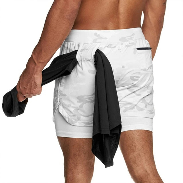 2 In 1 Double-deck Quick Dry GYM / Sports Shorts