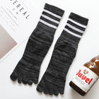 Pure Cotton Striped Breathable Colorful Dress Socks With Toes
