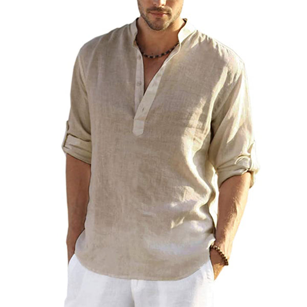 Cotton Linen Shirt Long Sleeve